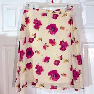 Petite Sophisticate Floral Skirt, Size 4